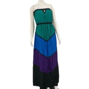 Color Block Maxi Bandeau Date Night Vacation